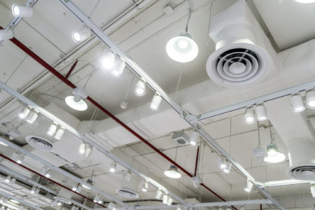 ceiling with air duct and ac